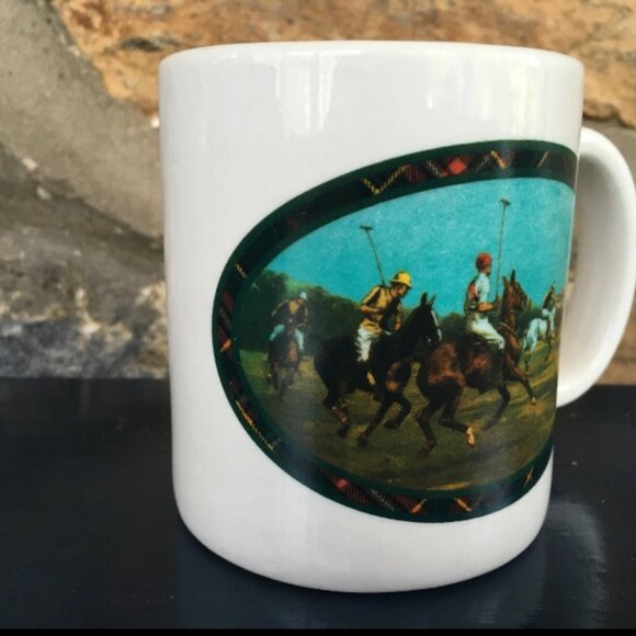 Vintage 1978 Ralph Lauren Horse Equestrian Polo Coffee Mugs Cups Set Lot Of 3 - Picture 3 of 6